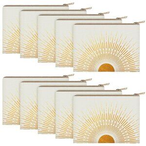 10 Pcs Sunshine Ray Makeup Bag Organizer Mother's Day Boho Cosmetic Bag Cute Mak
